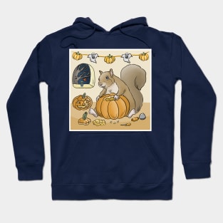 Pumpkin carving squirrel Hoodie